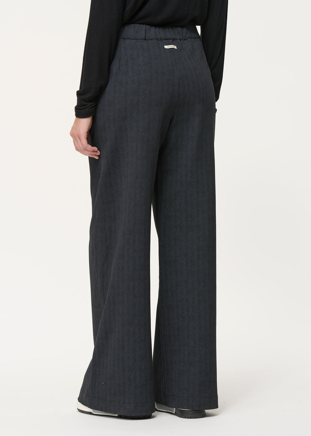 Pantalon large gris foncé à chevrons - ANTHRACITE#couleur_ANTHRACITE