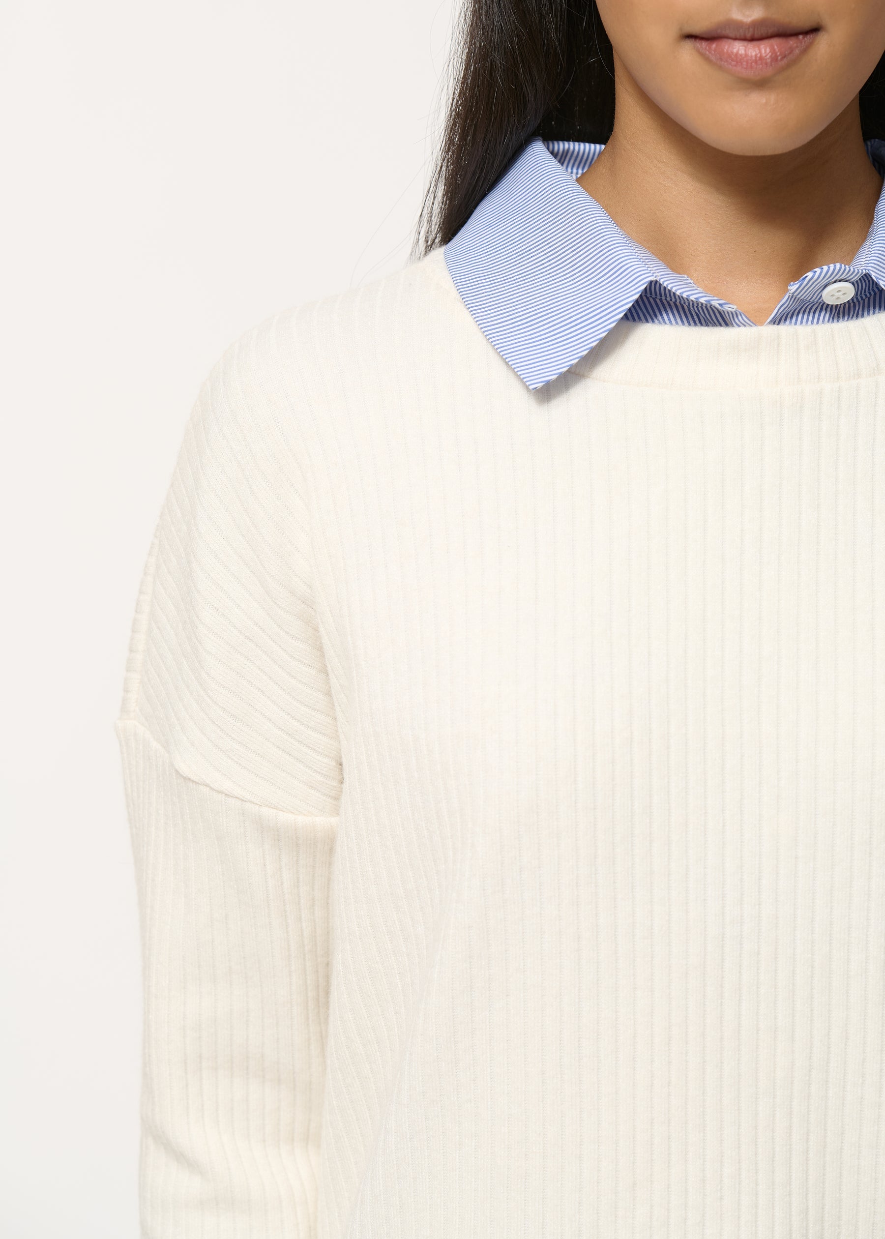 T-shirt blanc oversize manches longues - OFF WHITE#couleur_OFF WHITE