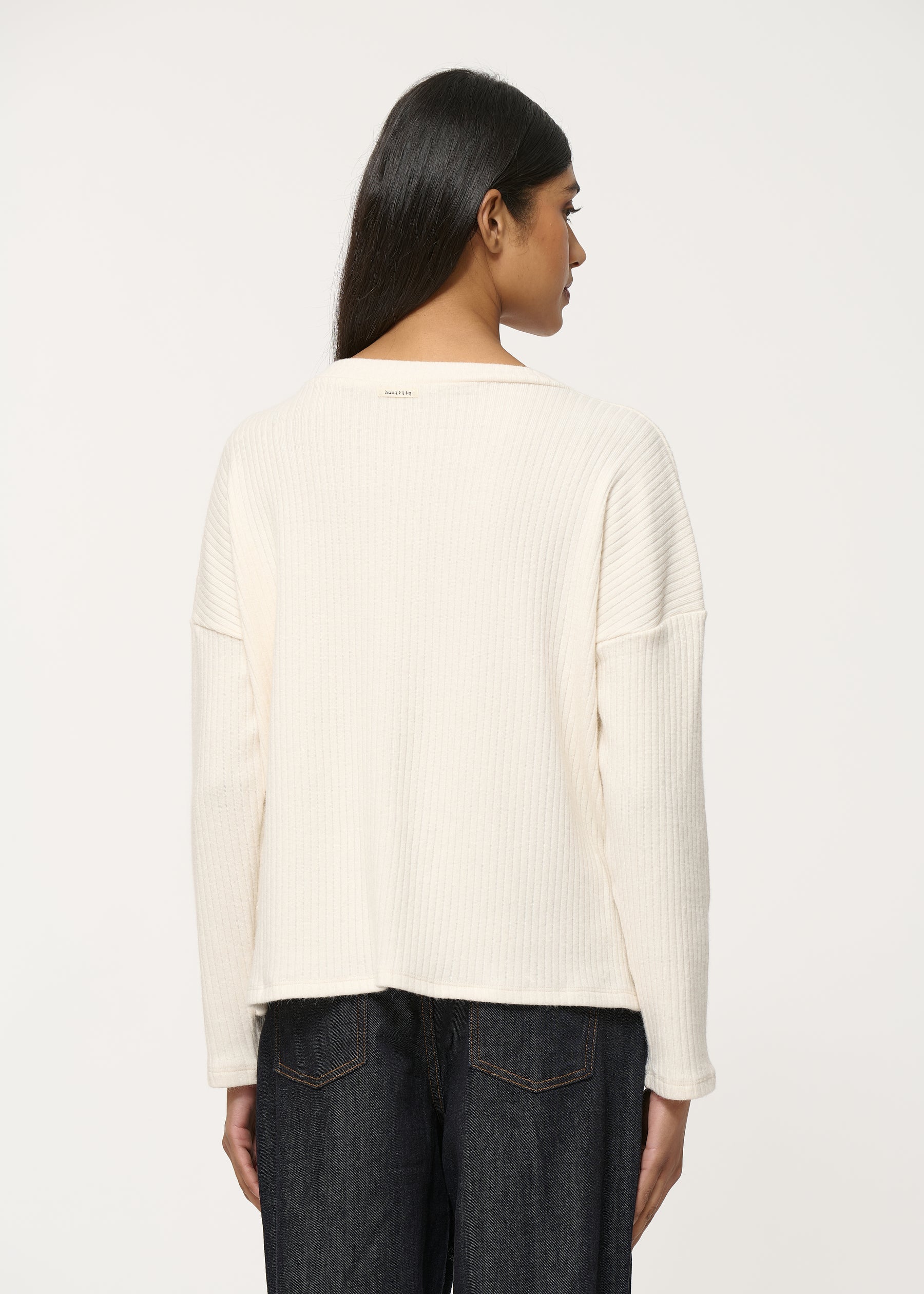 T-shirt blanc oversize manches longues - OFF WHITE#couleur_OFF WHITE