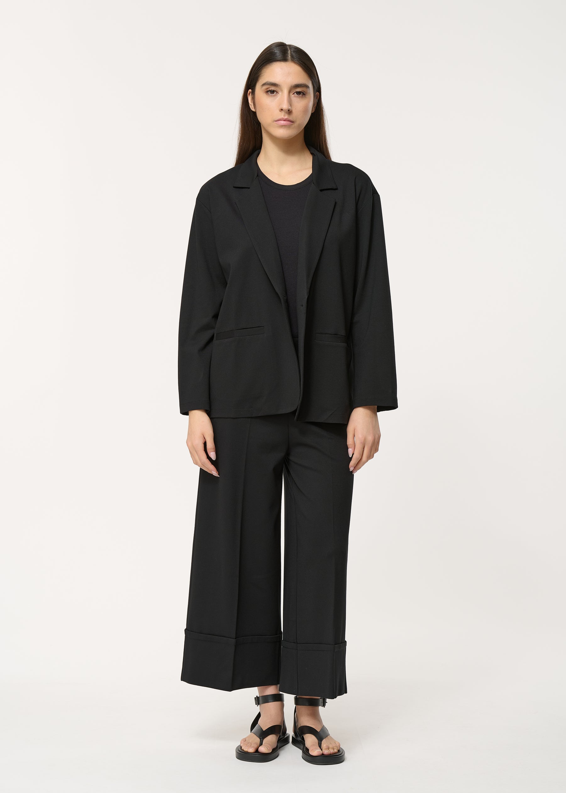 Veste tailleur noire coupe droite - NOIR#couleur_NOIR