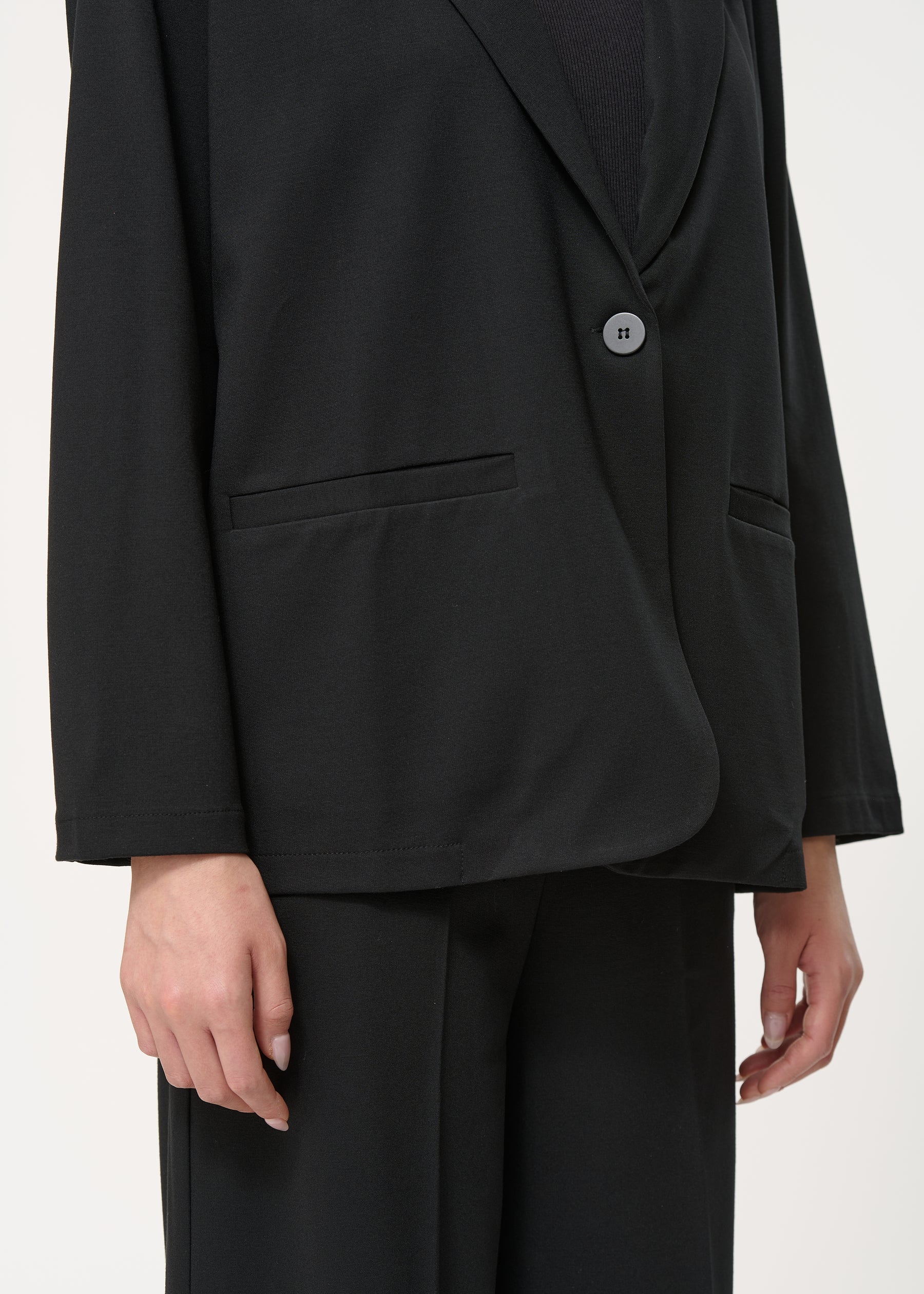 Veste tailleur noire coupe droite - NOIR#couleur_NOIR