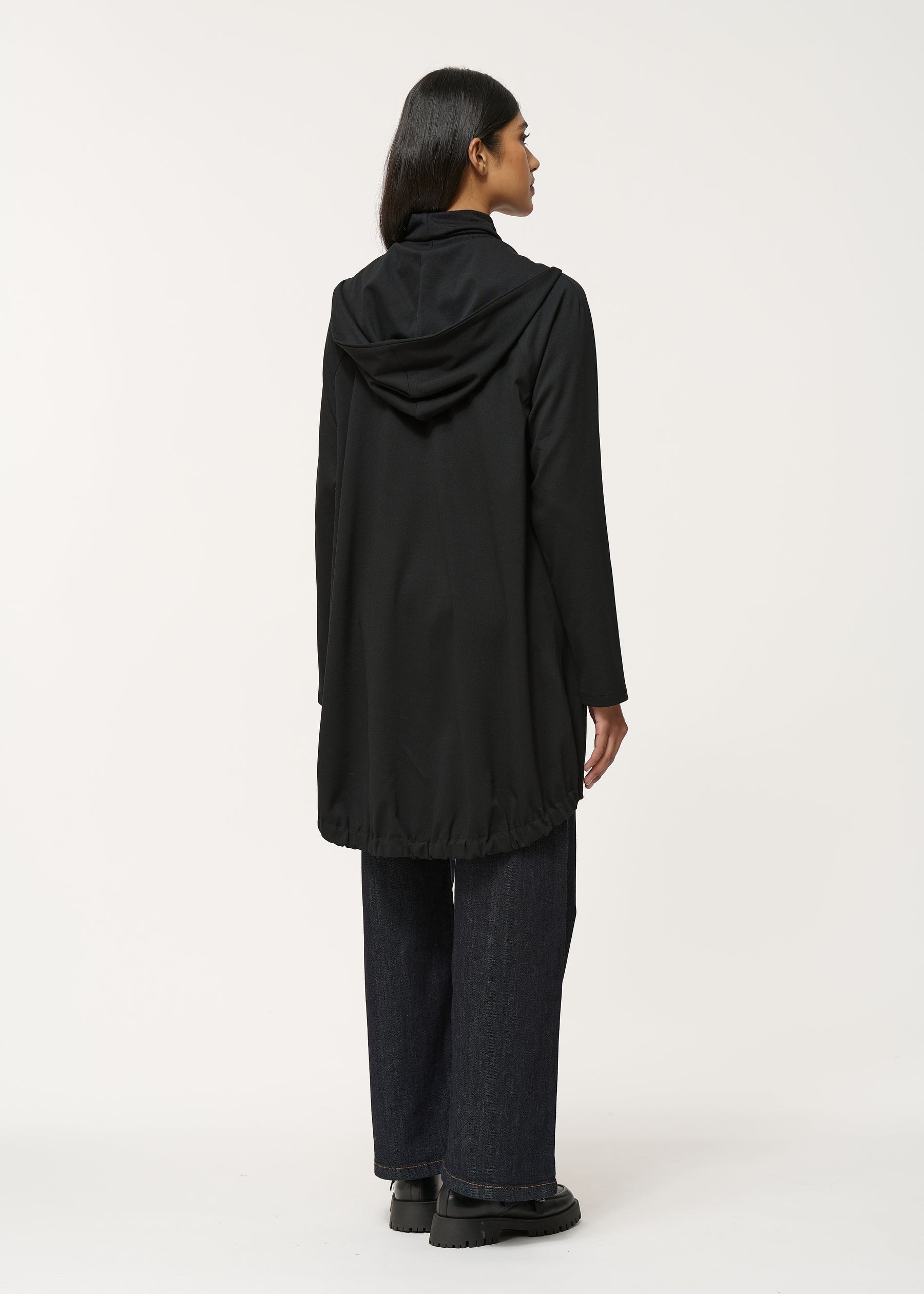 Veste noire sportswear oversize à col montant - NOIR#couleur_NOIR