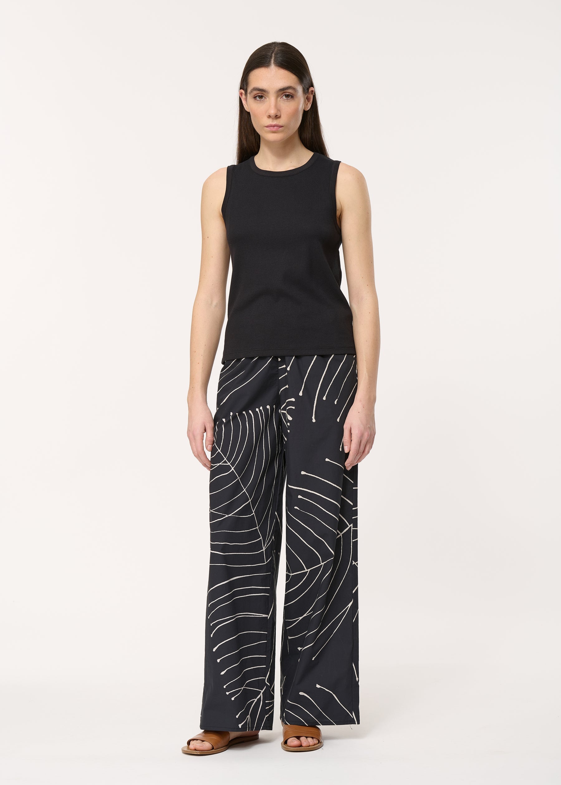 Débardeur noir côtelé ajusté - NOIR#couleur_NOIR