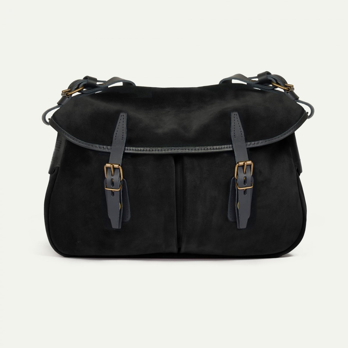 Musette Du Pêcheur M / Cuir Velours Bleu De Chauffe