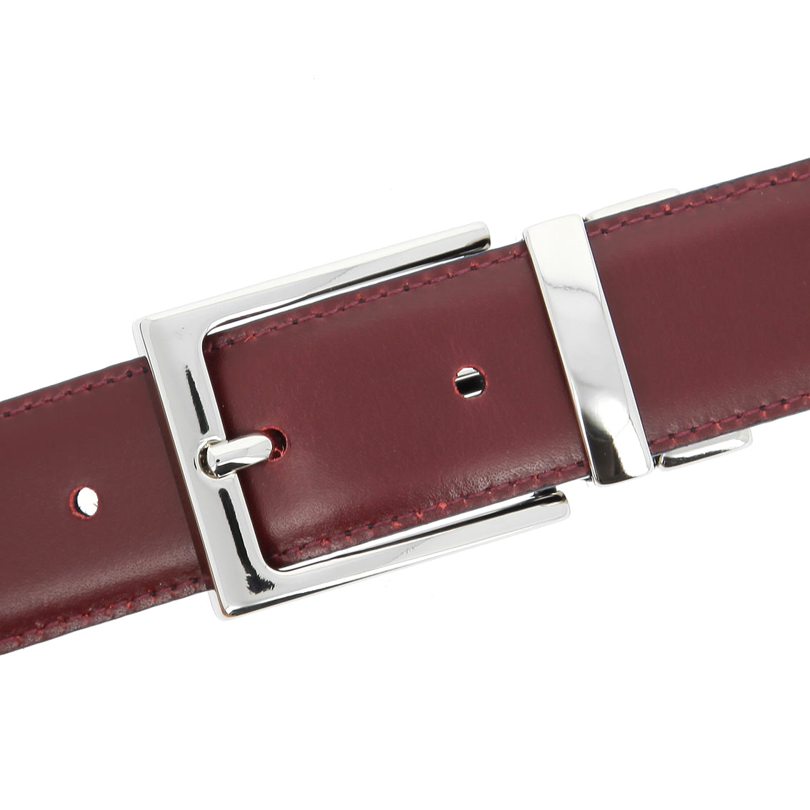 Ceinture réversible noire et bordeaux - James