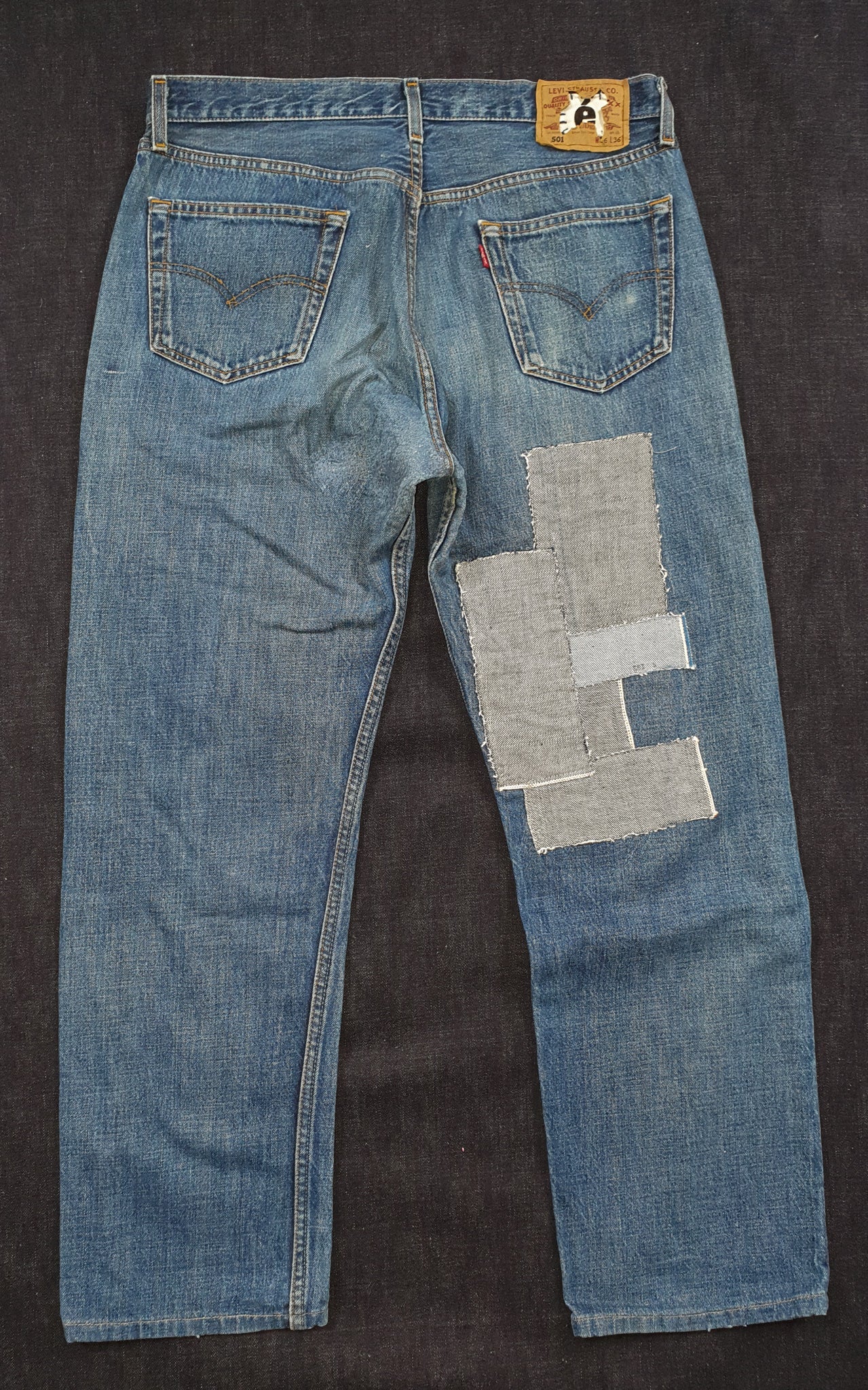 1998 501 Levi's reworked selvedge patchwork (unisexe)