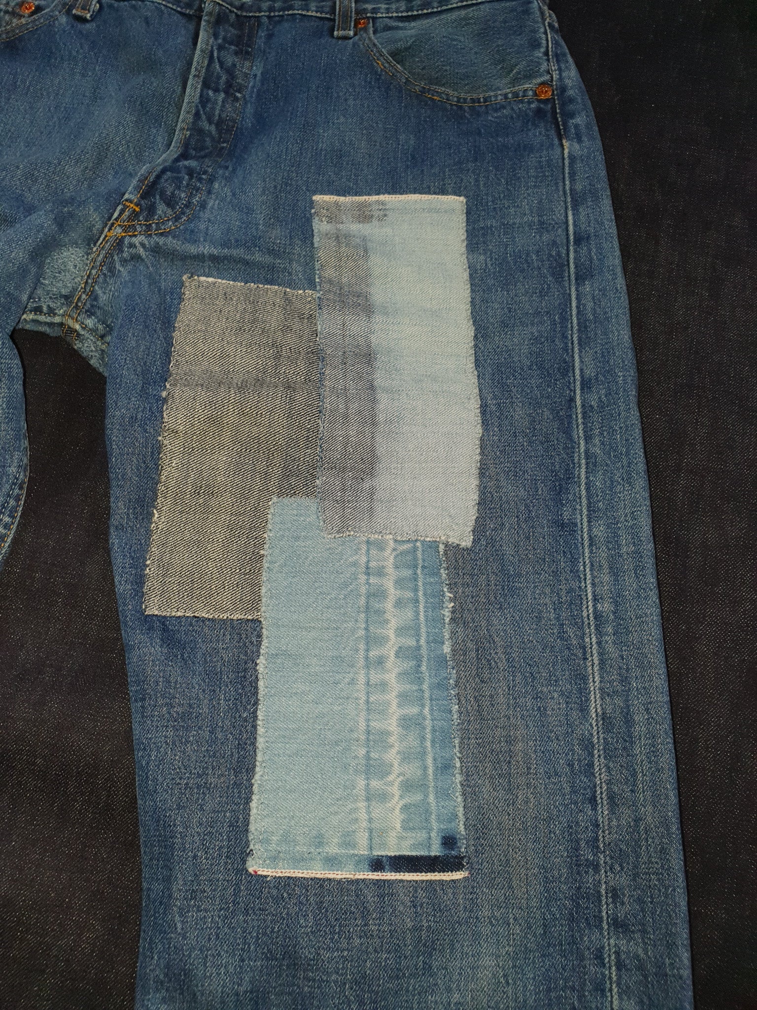 1998 501 Levi's reworked selvedge patchwork (unisexe)