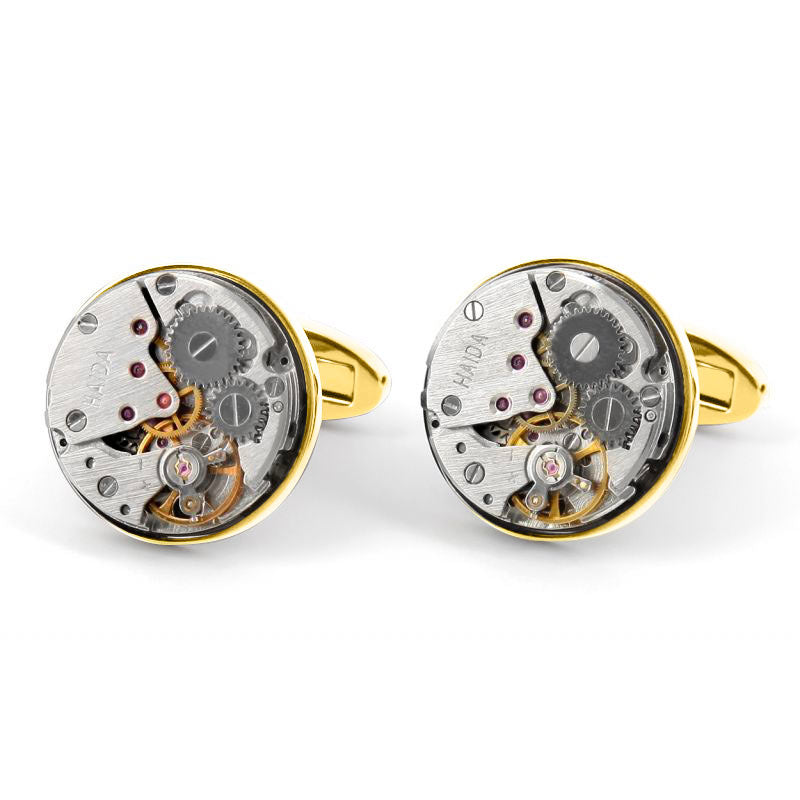 Gemelli con movimento dell'orologio in oro Biel II