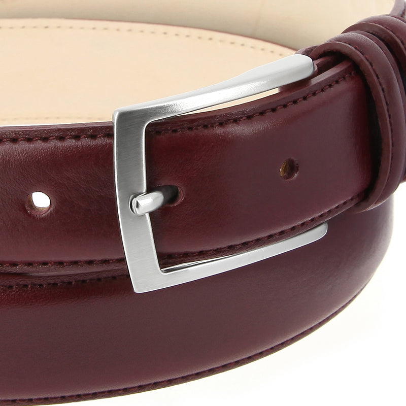 Ceinture cuir rouge bordeaux - Ugo