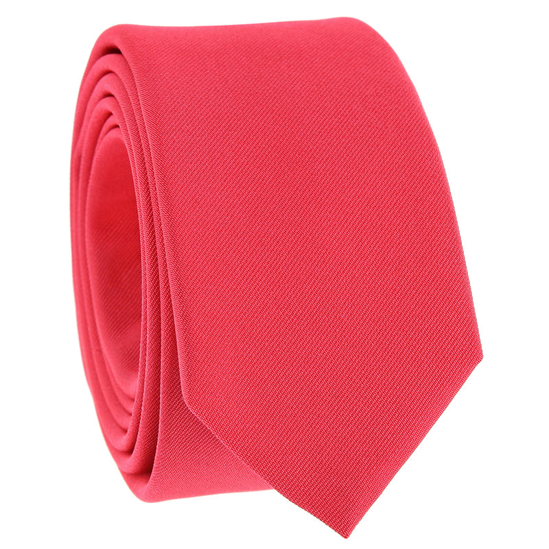 Cravate Slim rose corail en soie - Côme