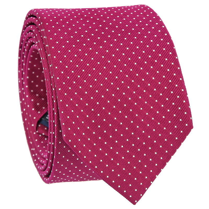 Raspberry tie with white polka dots Washington DC