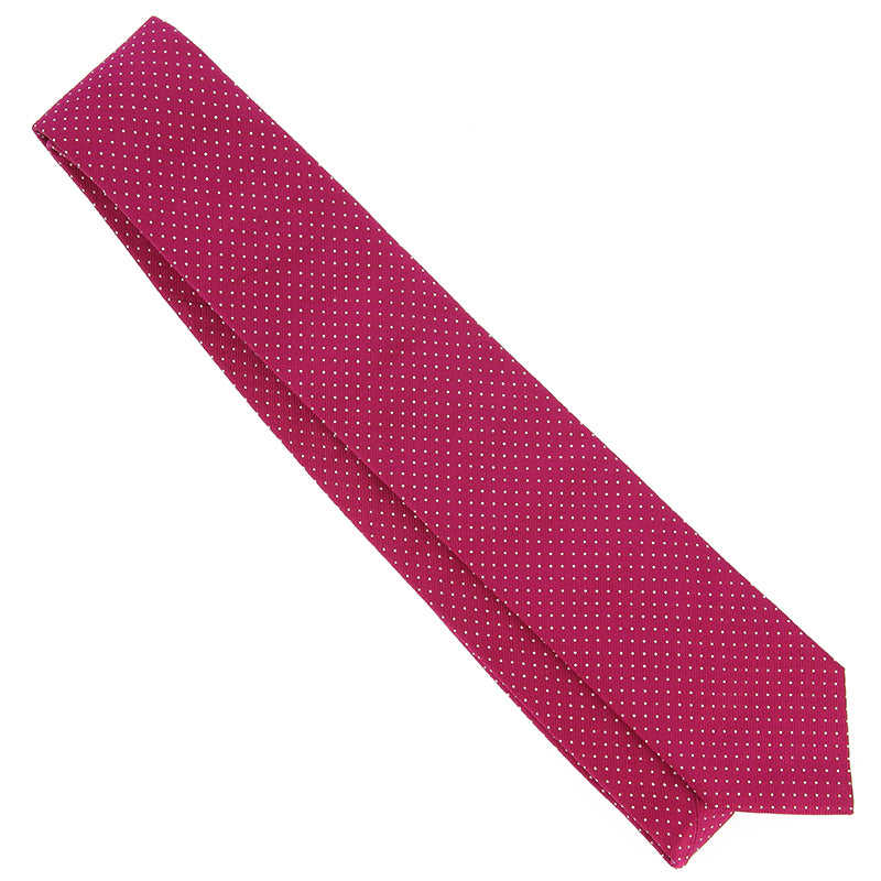 Raspberry tie with white polka dots Washington DC