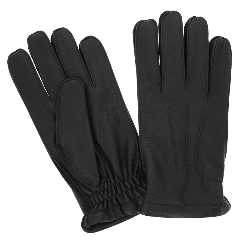 Gants en cuir noirs et doublure cachemire