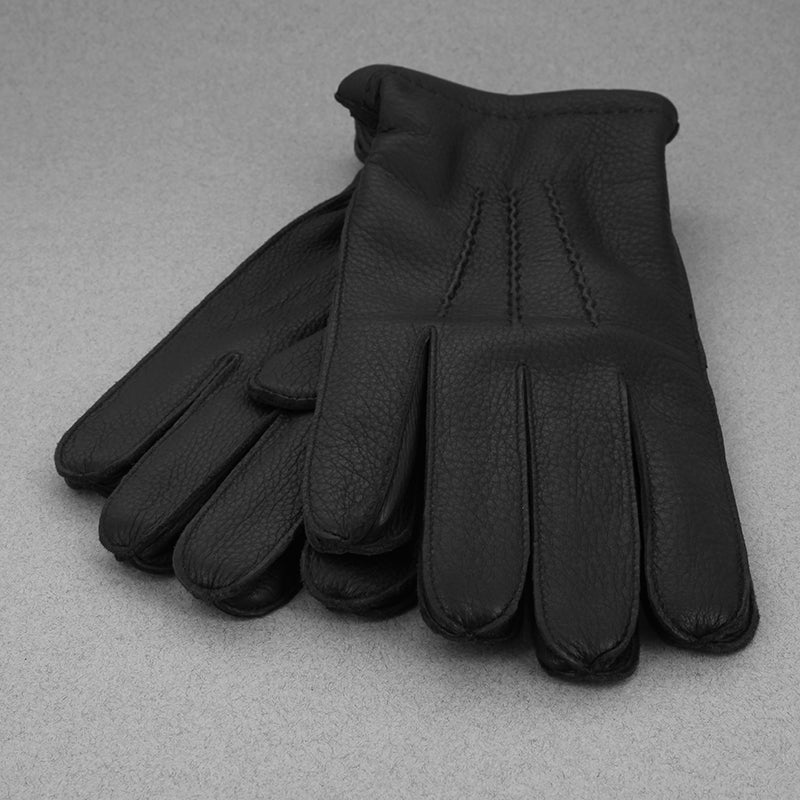 Gants en cuir noirs et doublure cachemire