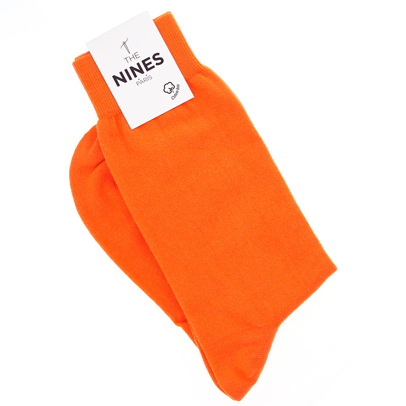 Chaussettes coton bio orange