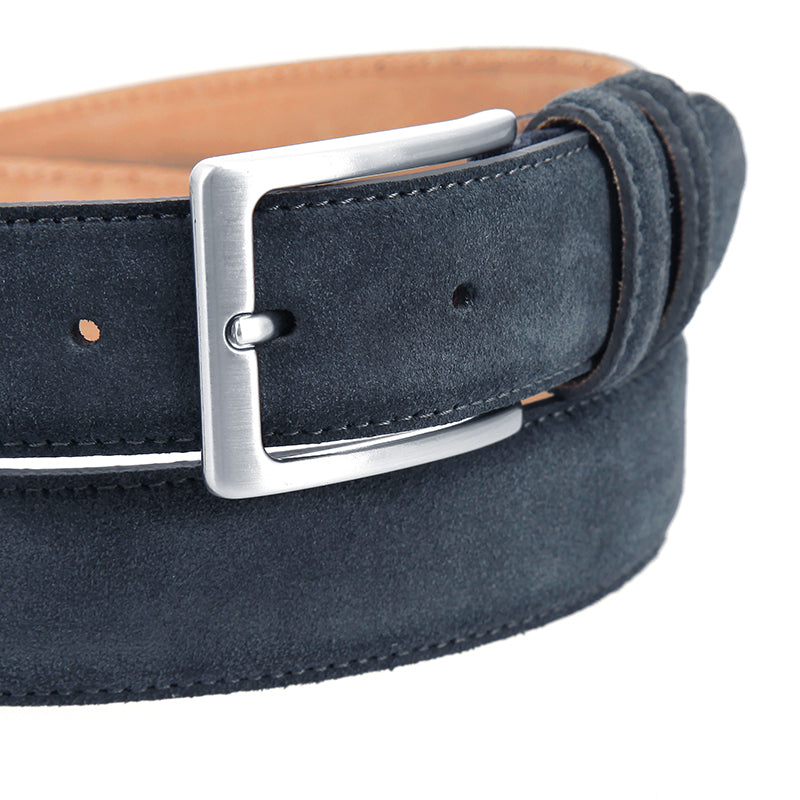 Ceinture daim bleu acier Lino