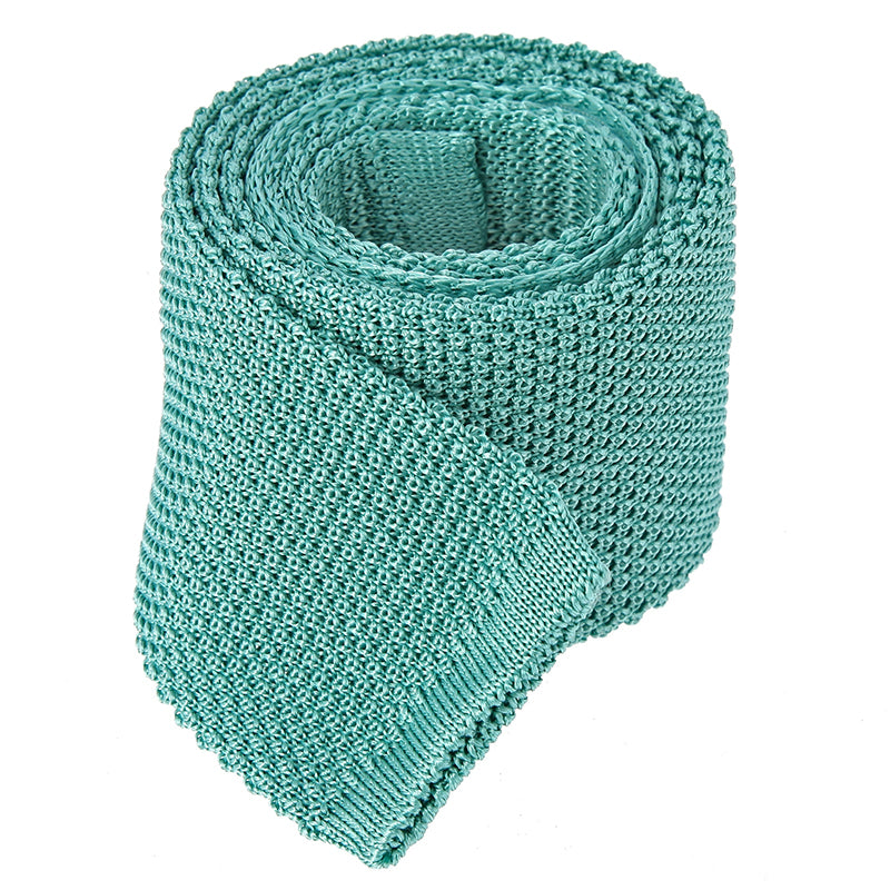 Monza water green knit tie