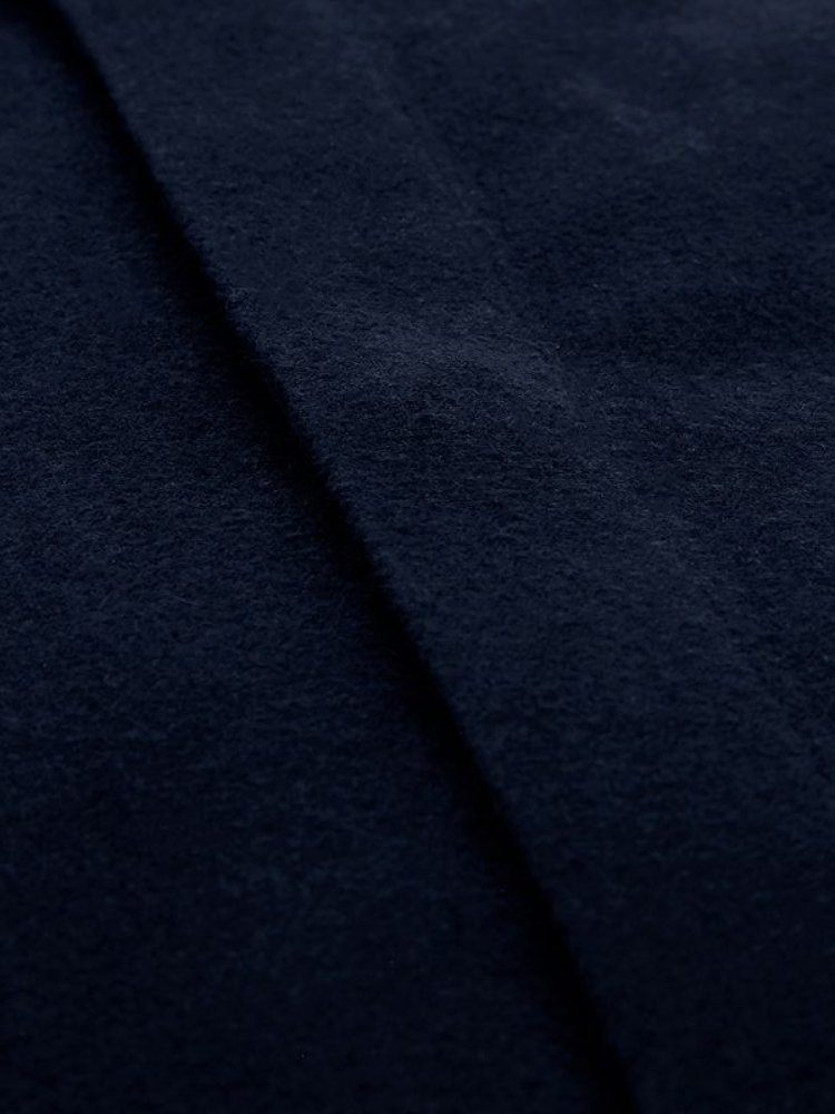 Chemise col inversé en flanelle recyclée bleu marine