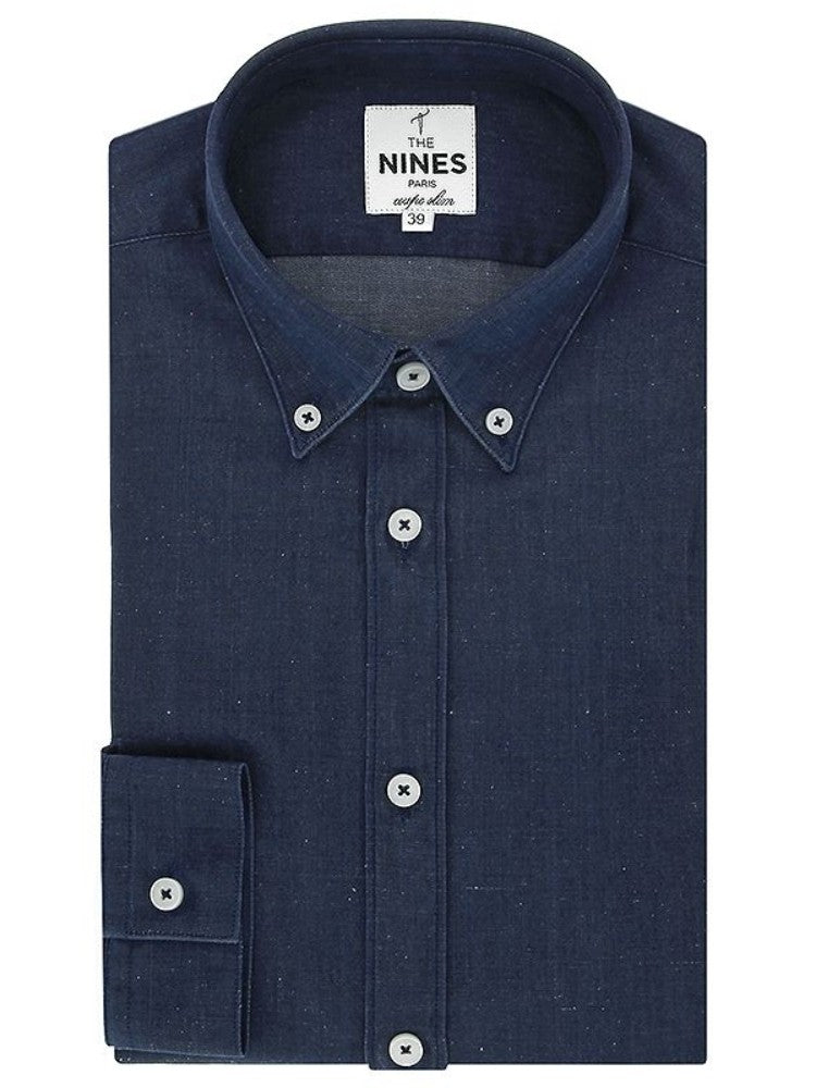 Chemise col américain en chambray recyclé