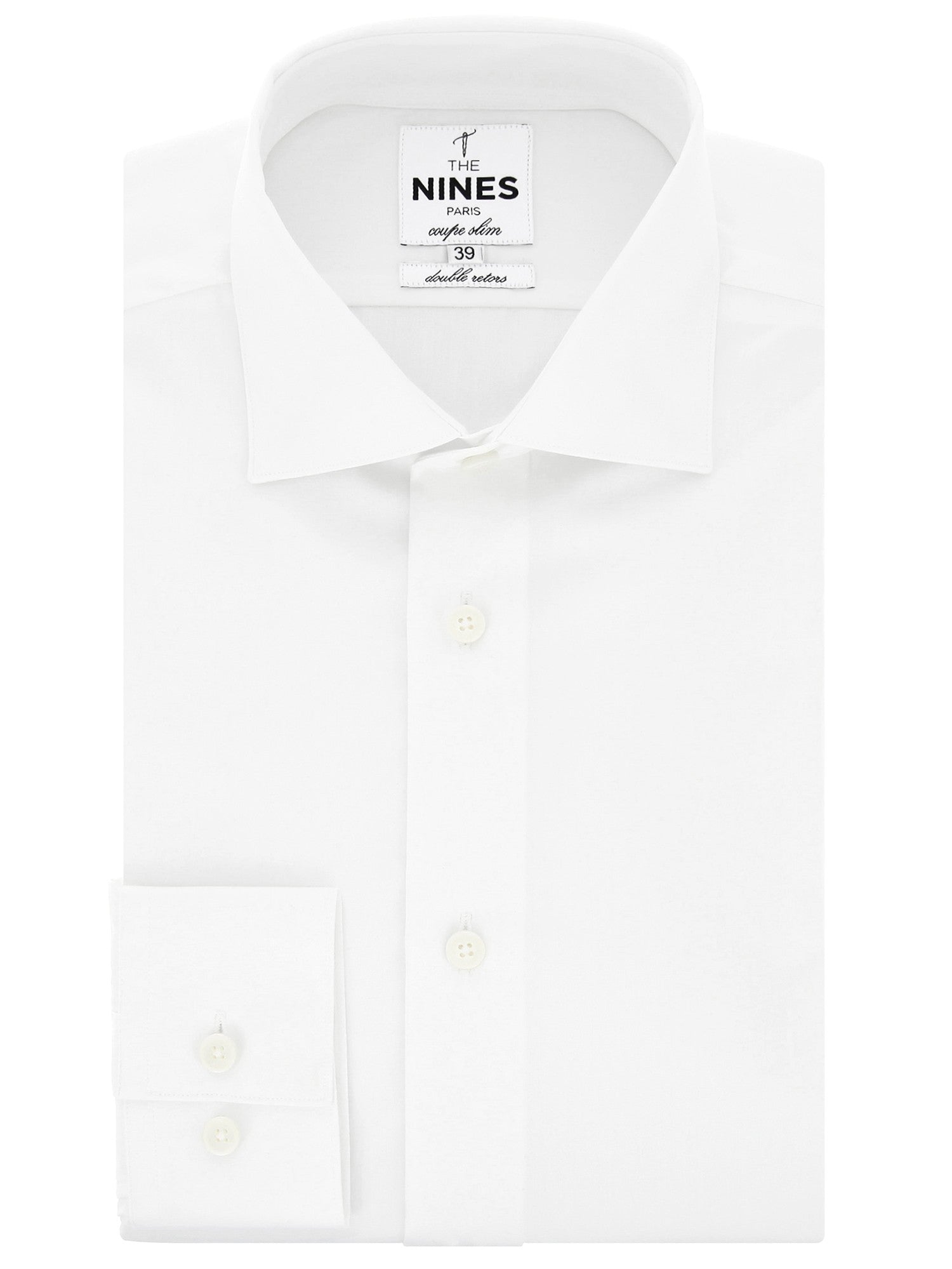 Chemise col italien mini twill blanc