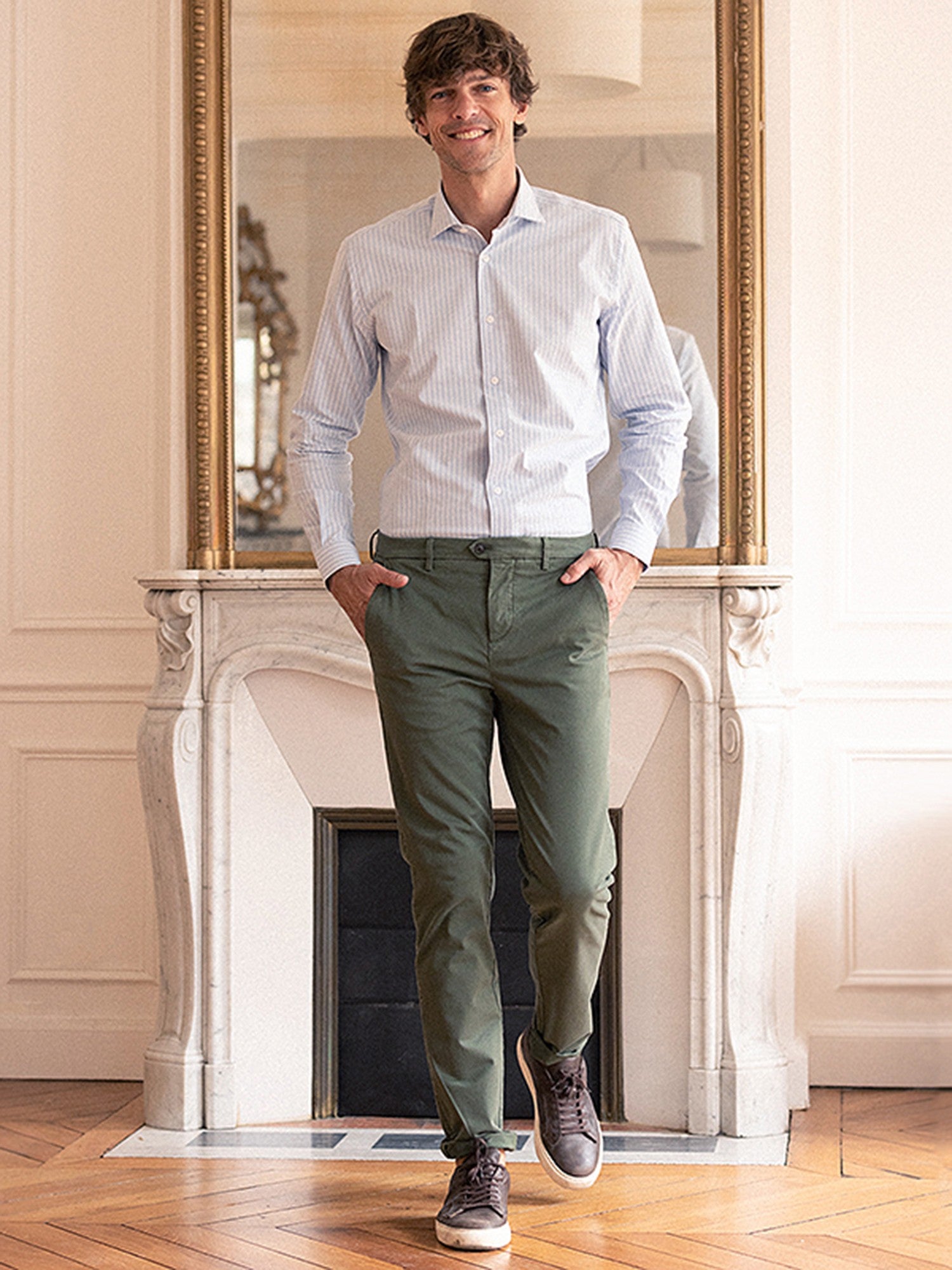 Olive chino pants