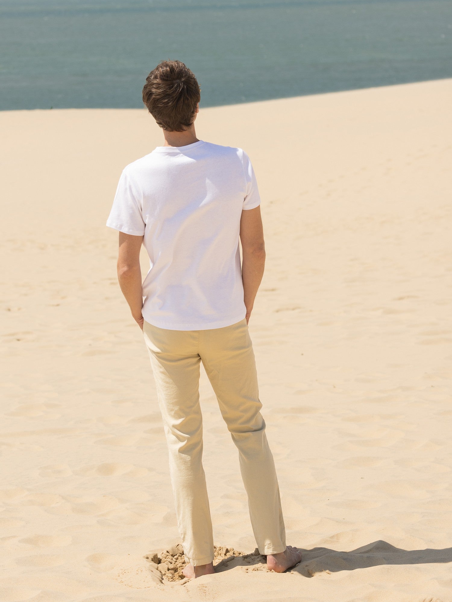 T-shirt en lin et coton bio blanc