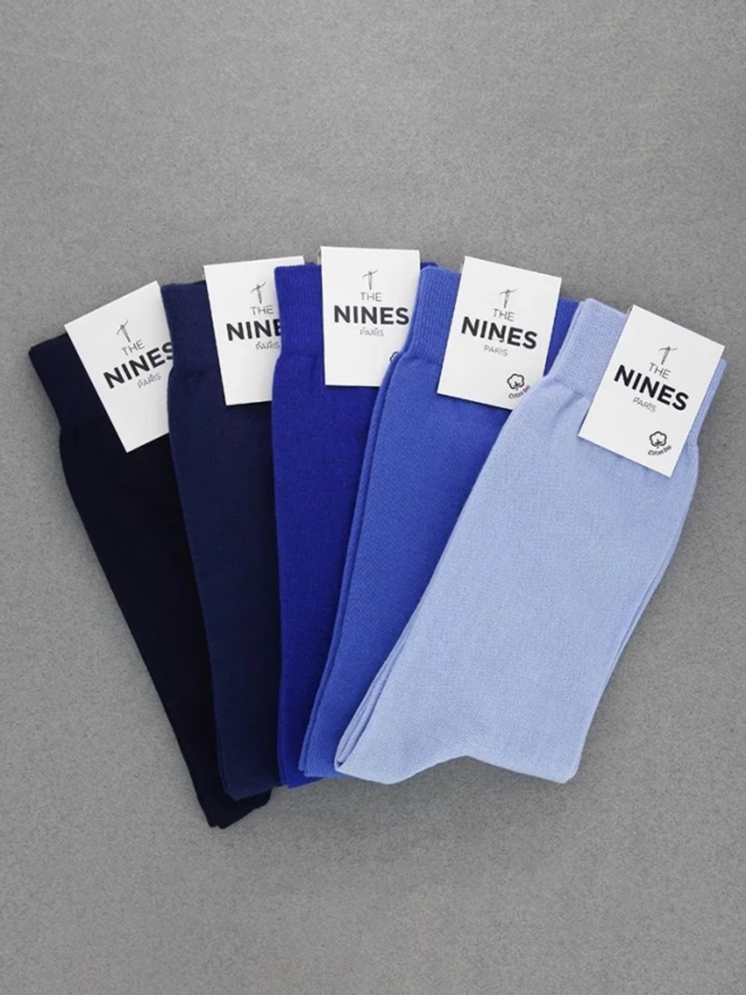 Semainier chaussettes coton bio - nuancier bleu