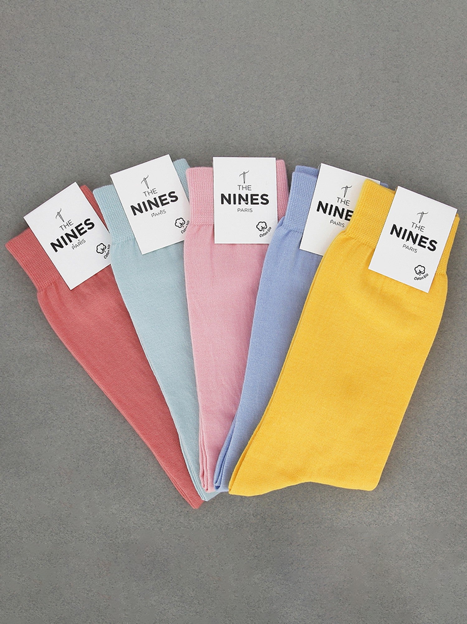 Semainier chaussettes coton bio - couleurs pastel