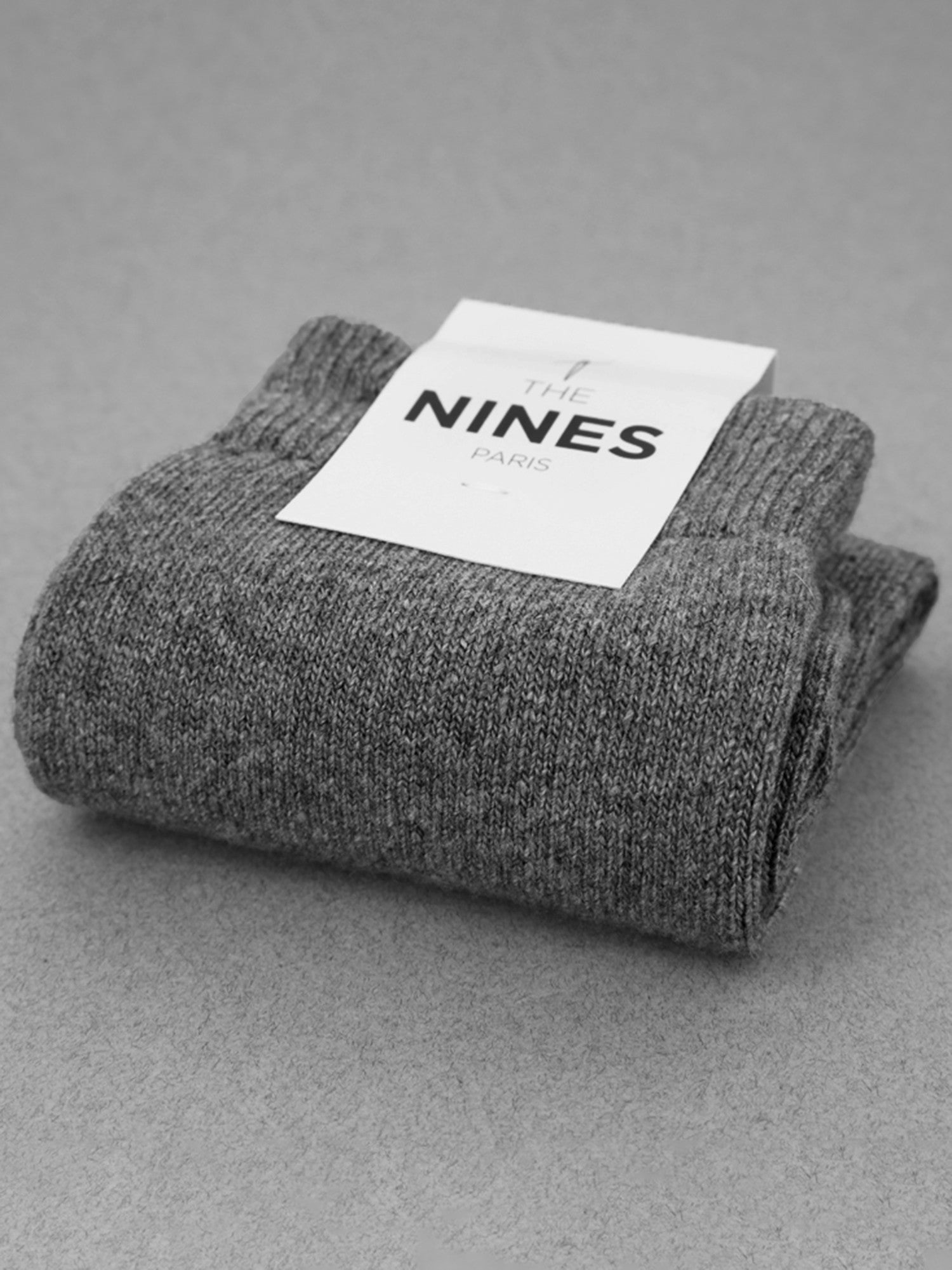 Chaussettes en cachemire gris chiné