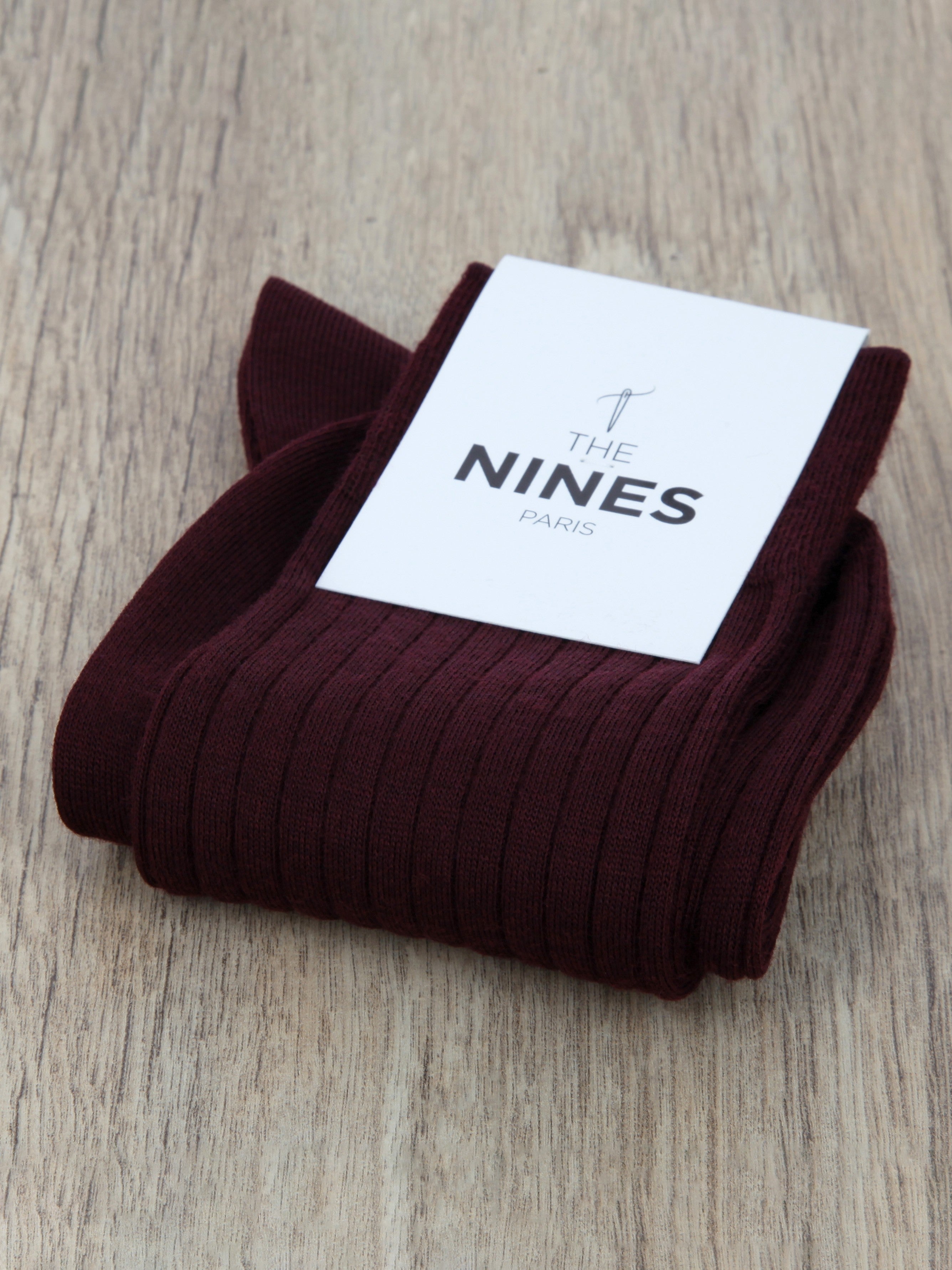 Chaussettes laine vierge bordeaux premier cru