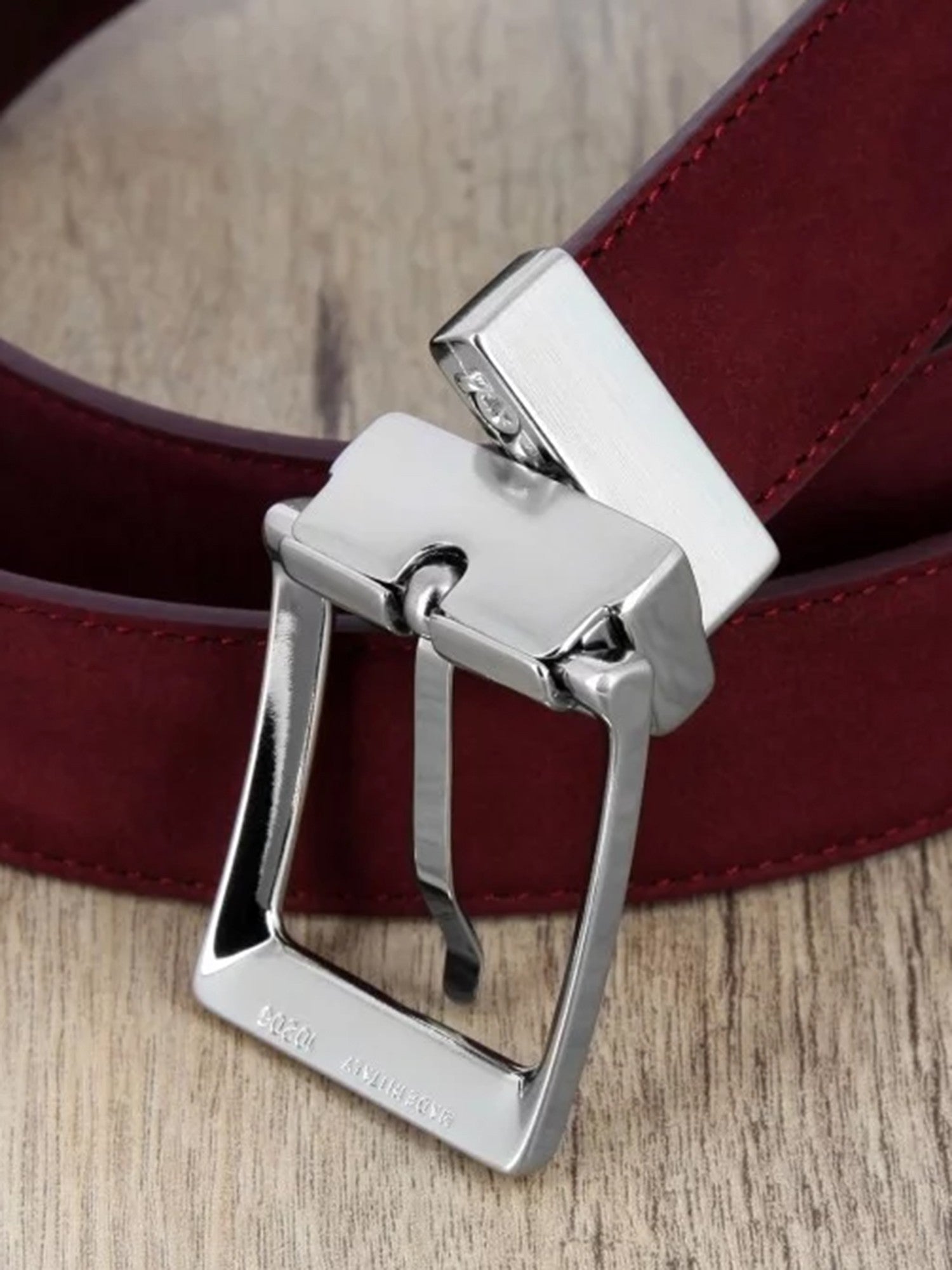 Ceinture réversible bordeaux cuir et nubuck - Clint