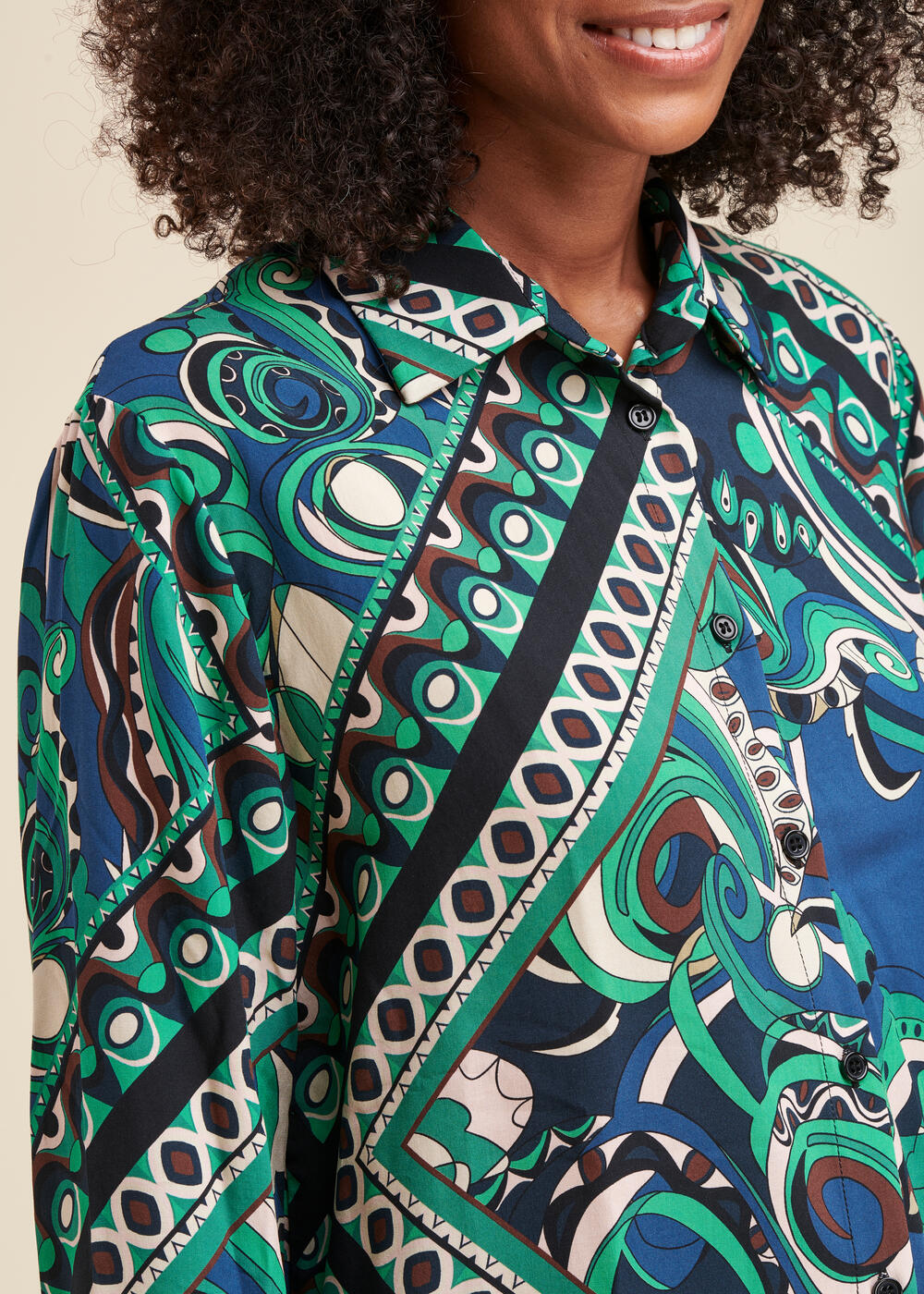 Chemise ample en viscose Ecovero à imprimé foulard