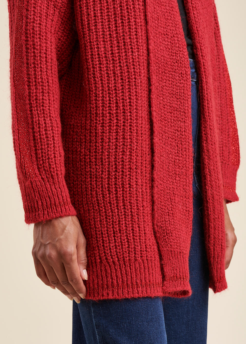 Gilet côtes perlées