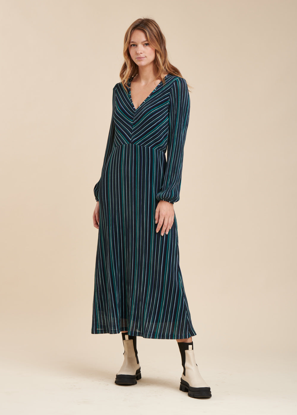 Robe rayures multicolores