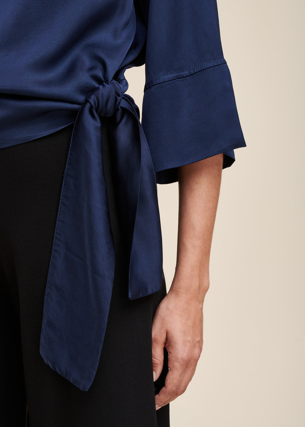 Top ample en satin de viscose