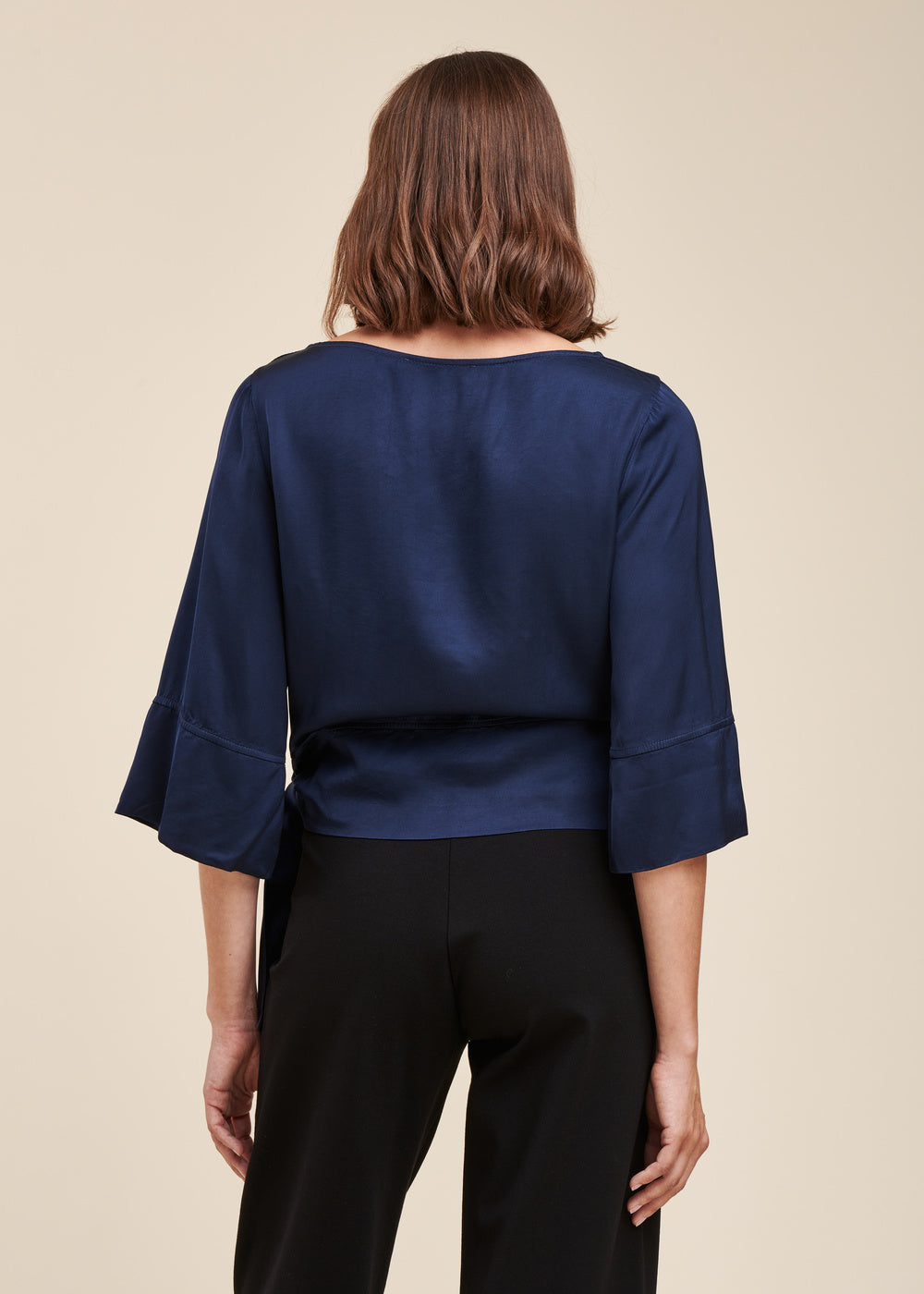 Top ample en satin de viscose