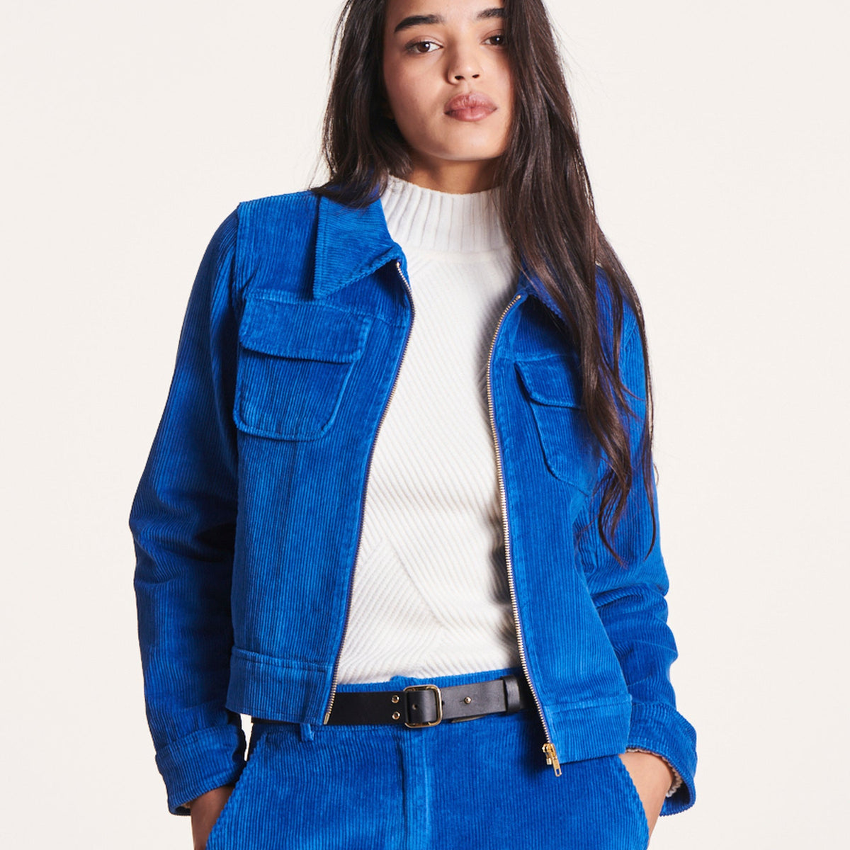 Veste De Sport Style&Co - Velours Bleu Industriel, Fermeture Éclair, Taille S (Neuf Avec Étiquettes)