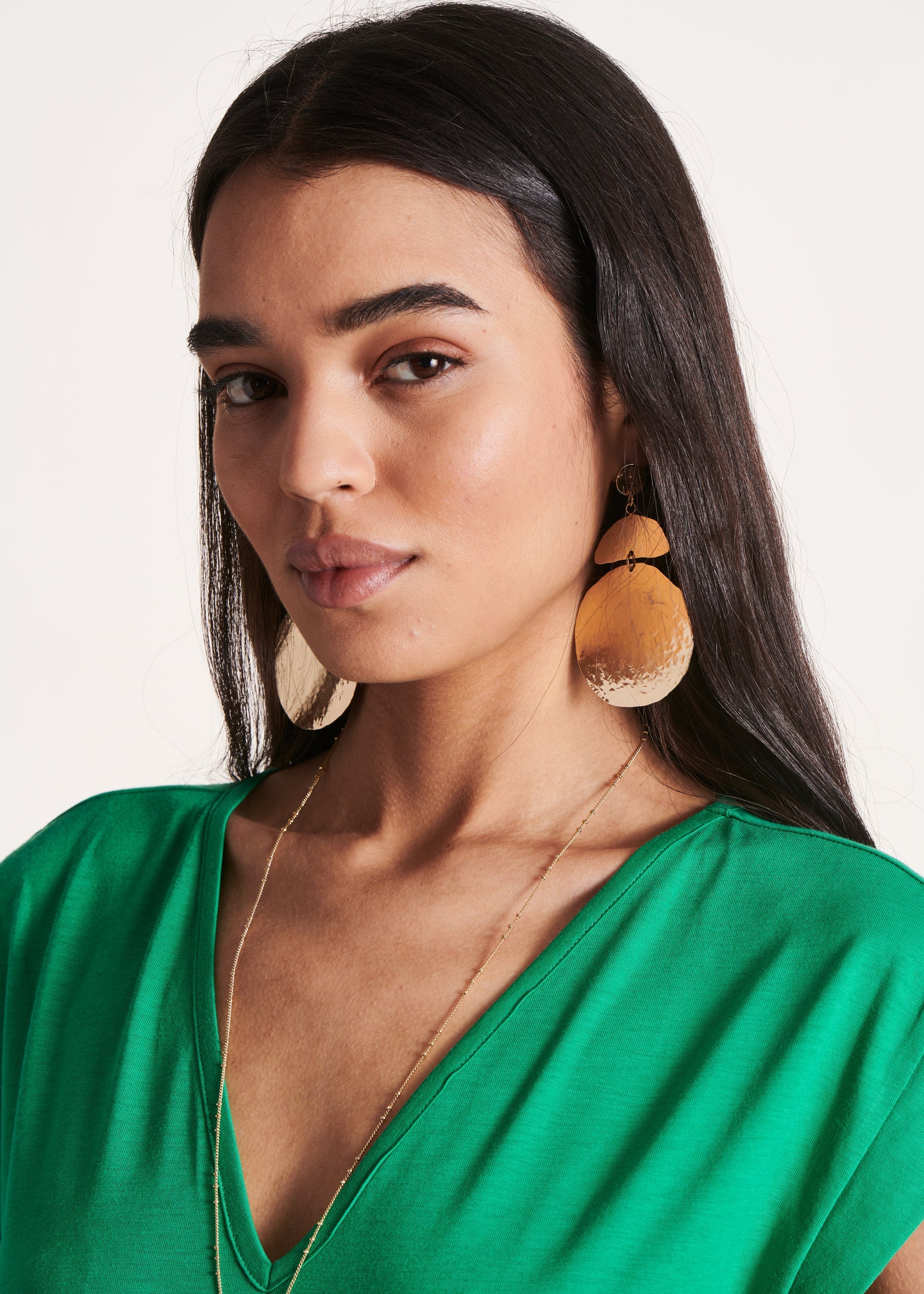 Boucles d'oreilles martelées dorées