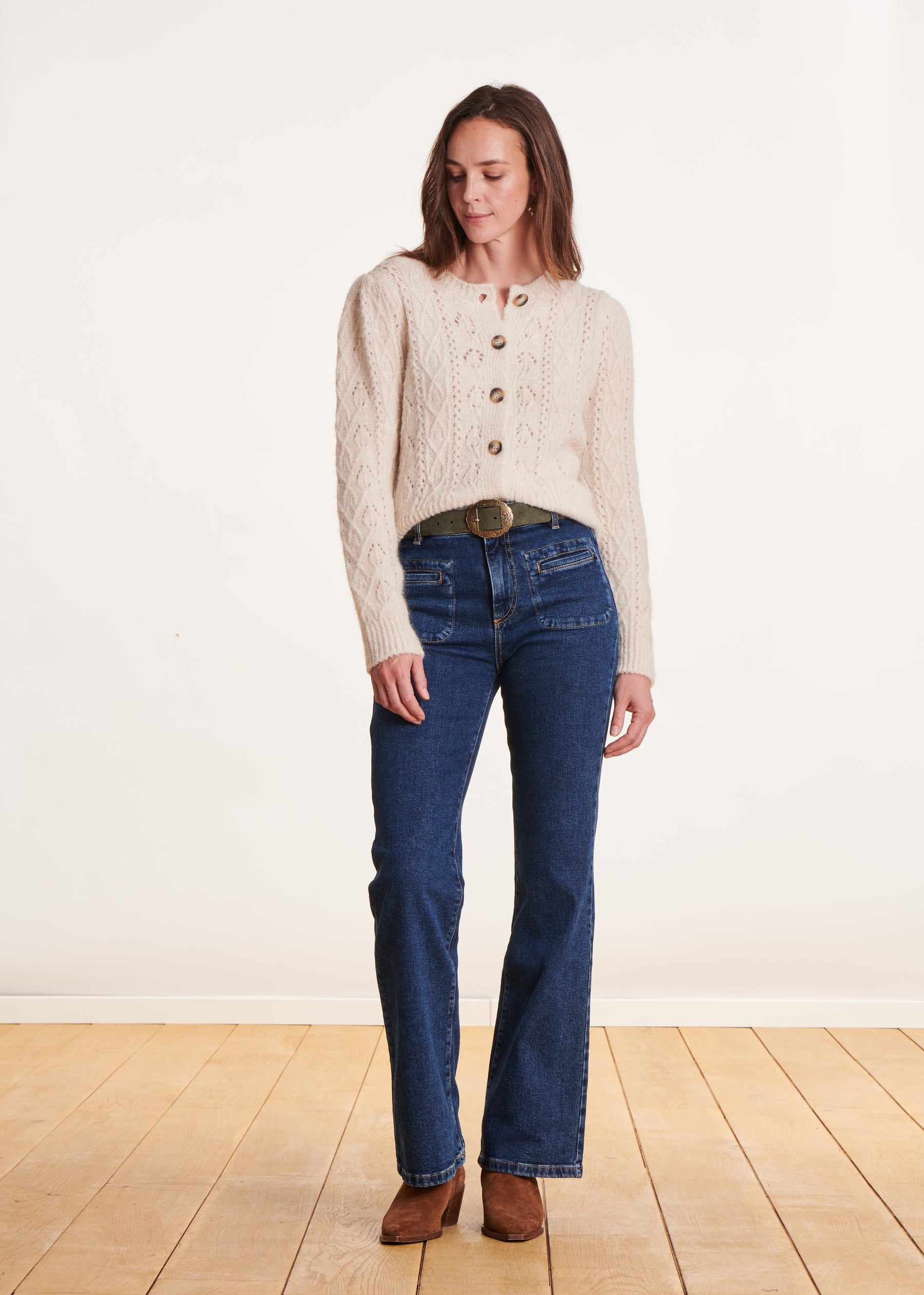 Ceinture kaki boucle fantaisie