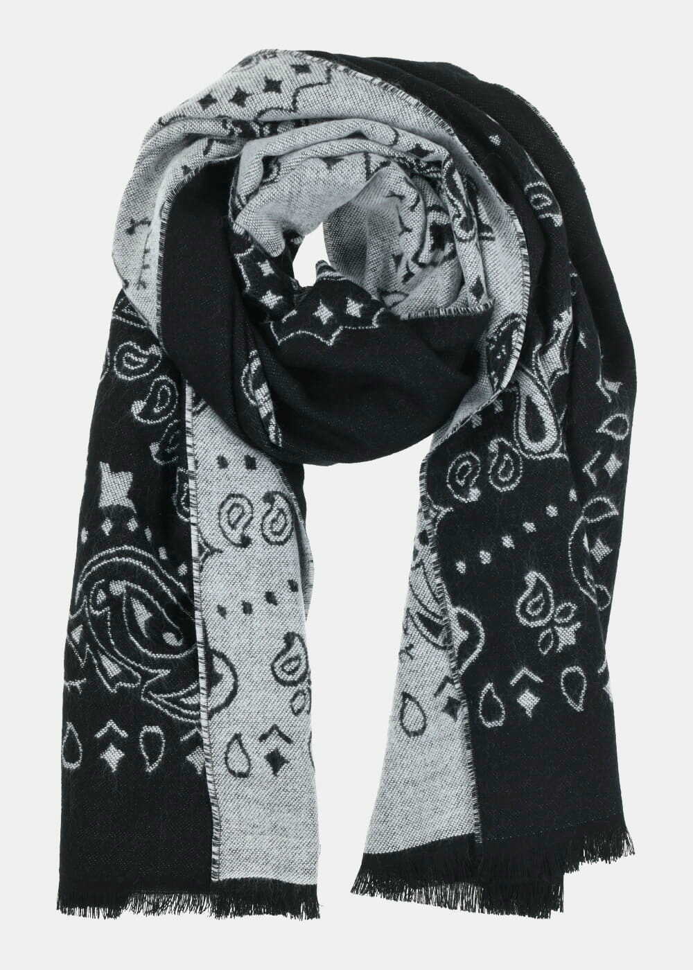 Écharpe noire imprimé bandana
