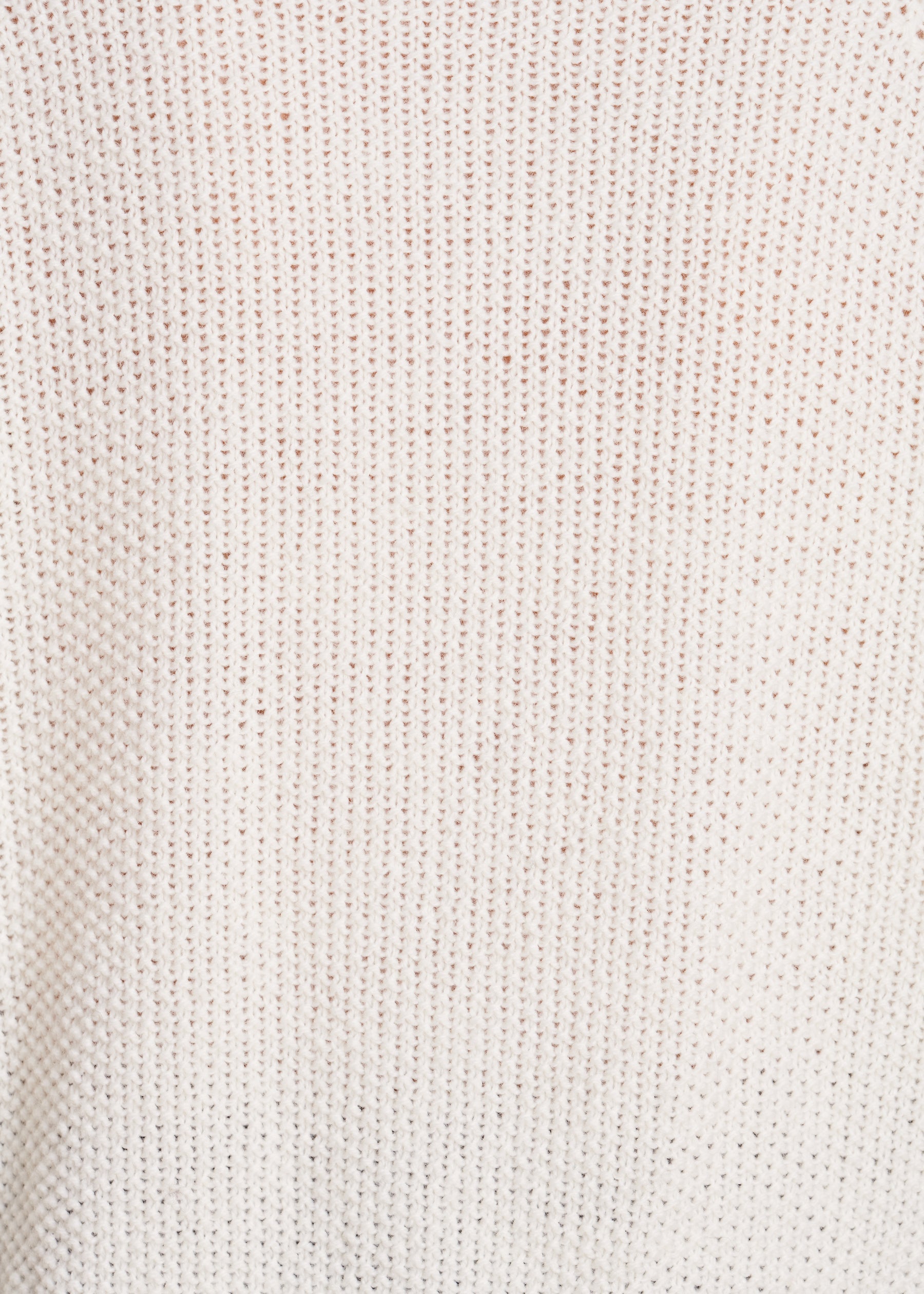 Pull écru droit col rond en laine
