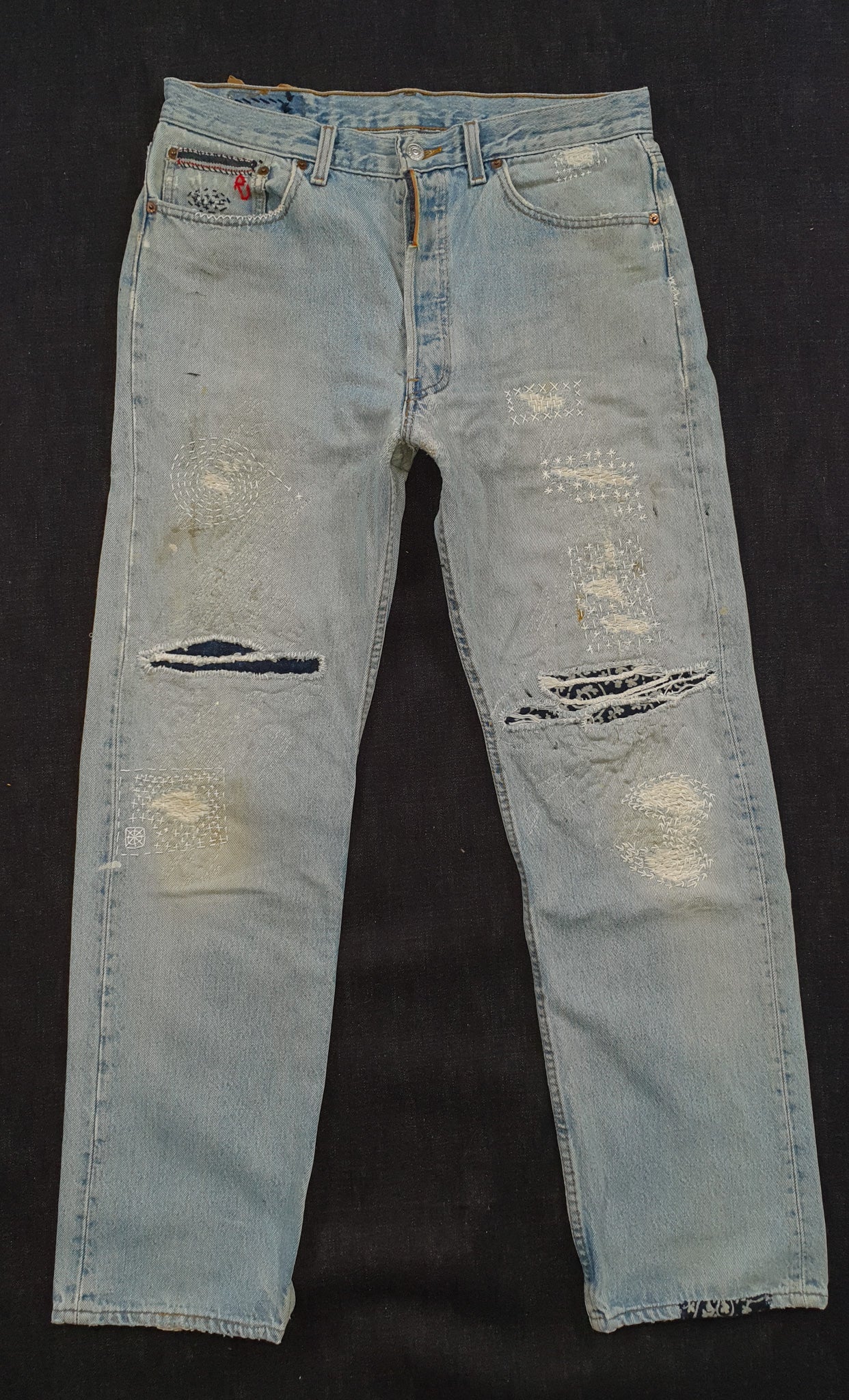 1995 501 Levi's sashiko and boro repaired (unisexe)