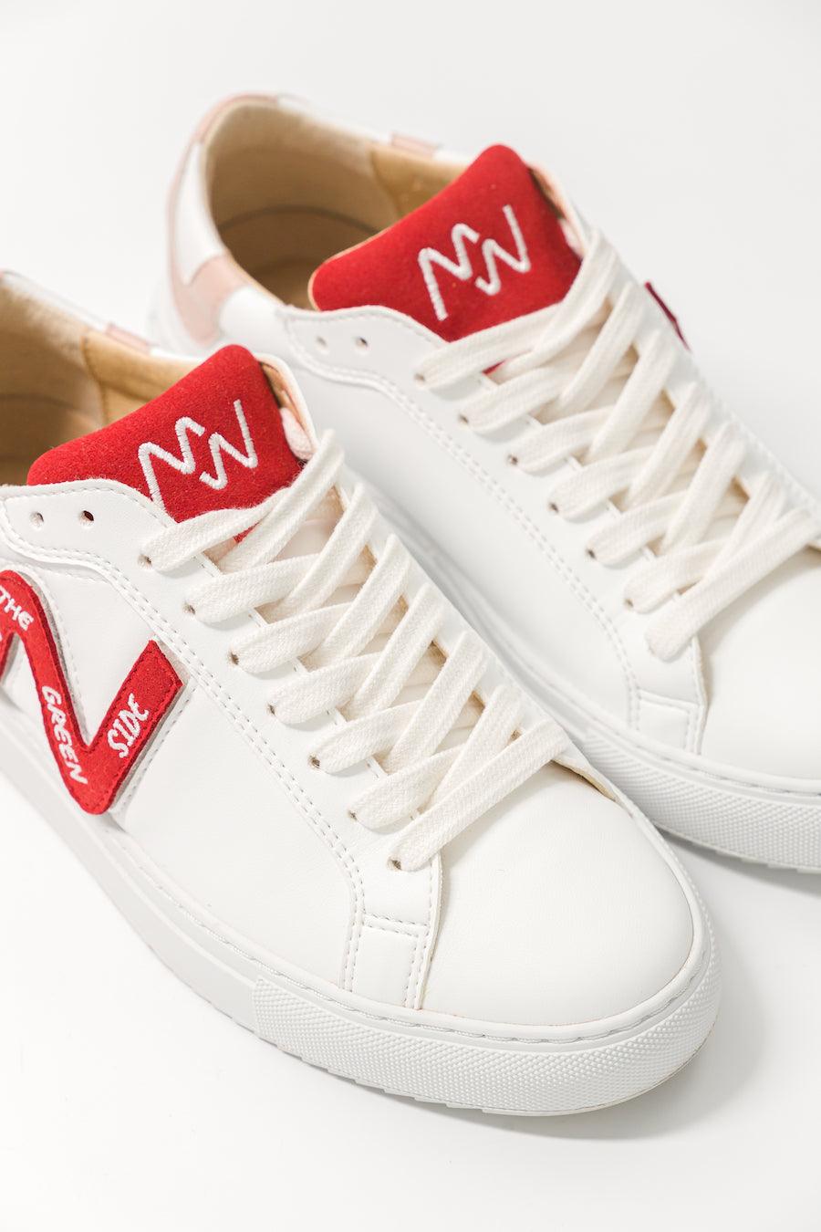 Sneakers vegan personnalisées pour femme rouges Wild Walker