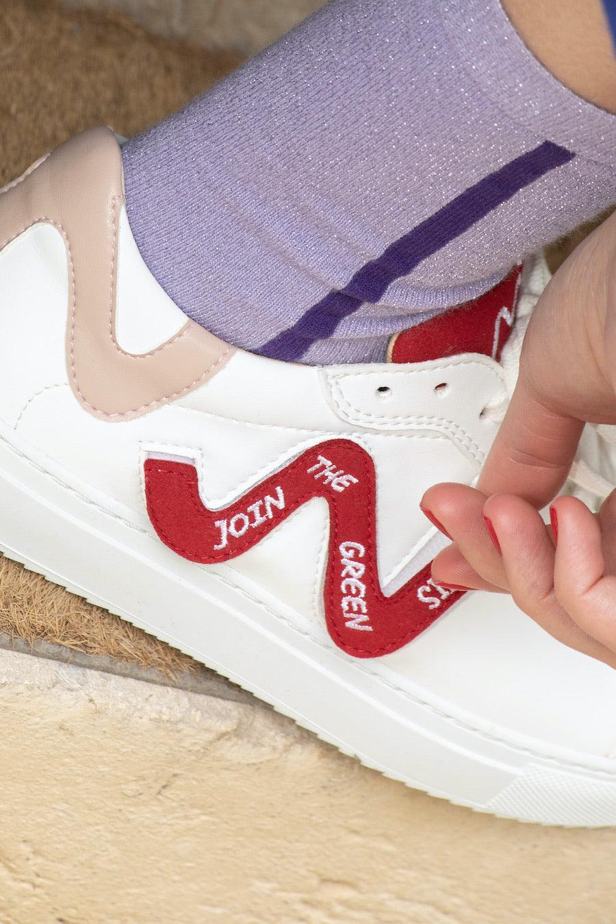 Straps personnalisées rouges pour baskets vegan 